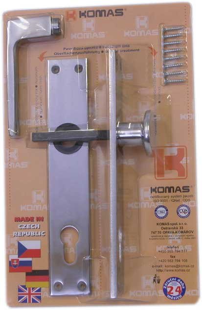 Kování dveřní 26104 klika/knoflík 90 mm vložka hliník blistr (069005)